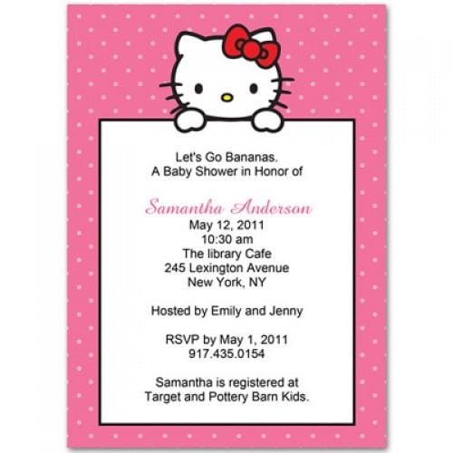 Hello Kitty Baby Shower Invitation Free