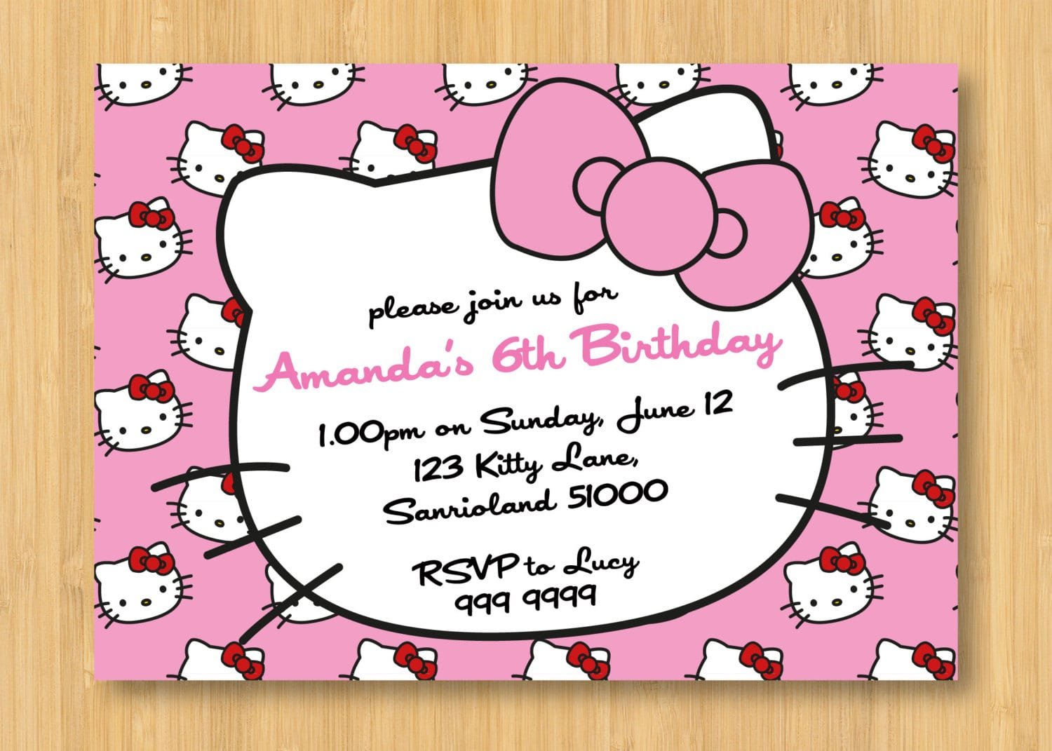 Hello Kitty Printable Birthday Invitations Free