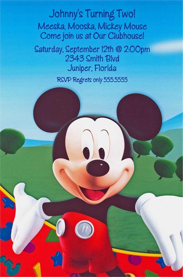 Mickey Mouse Clubhouse Birthday Invitation Template Free