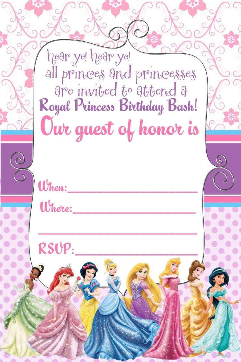 Printable Princess Birthday Invitations