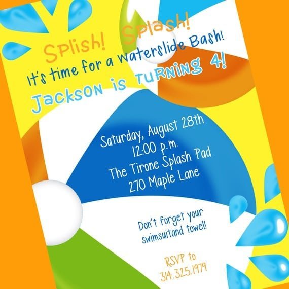 Printable Swimming Party Invitation