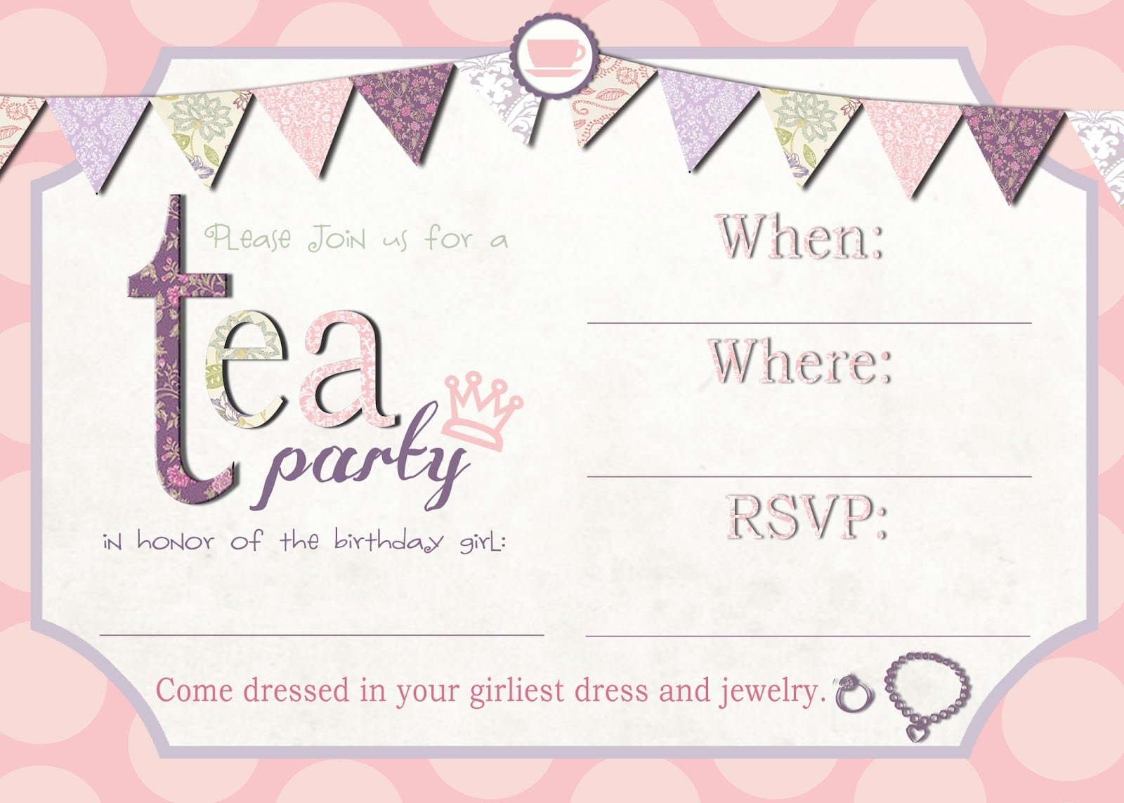 Tea Party Invitation Template Word