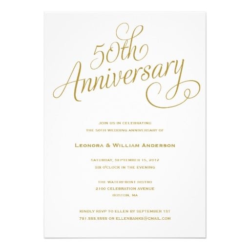 Free 50th Wedding Anniversary Invitation Templates