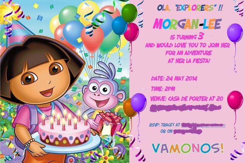 Free Dora The Explorer Invitations Templates 9