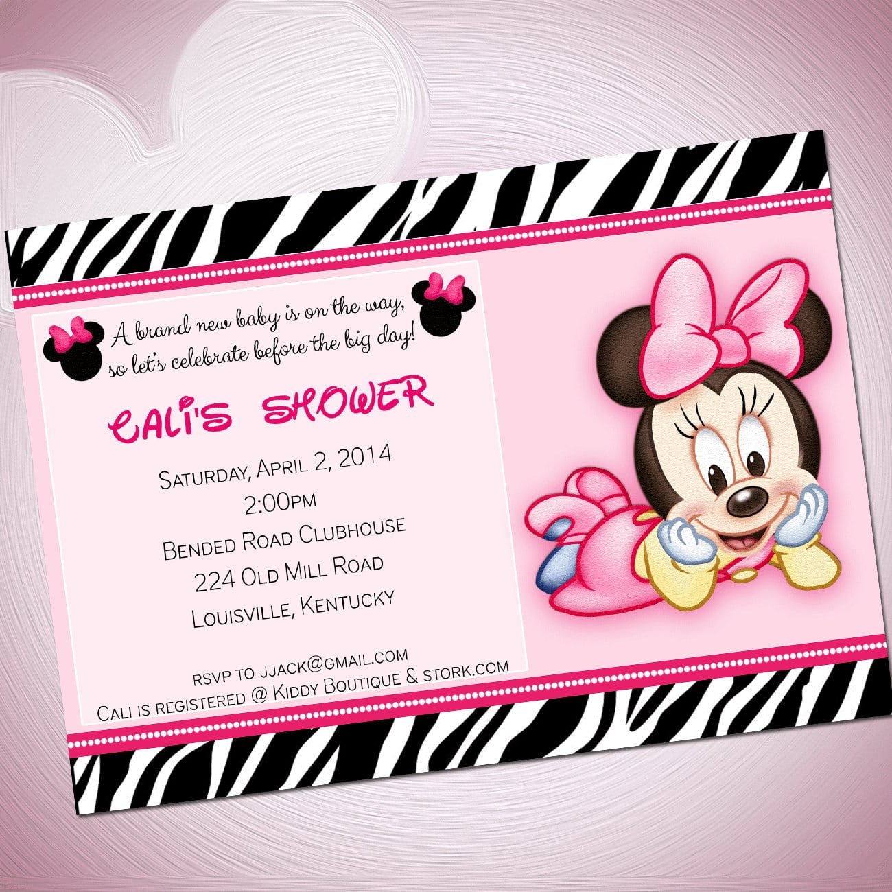 Free Minnie Mouse Baby Shower Invitation Template