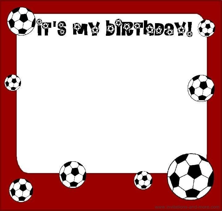 Free Soccer Birthday Invitation Cards