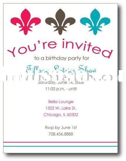 Invitation Card About A Birhtday Party