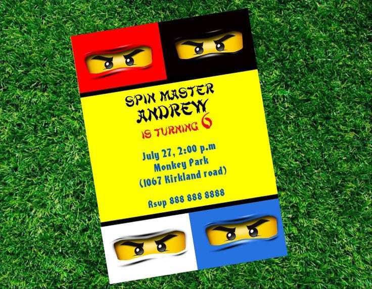 Printable Lego Ninjago Invitation