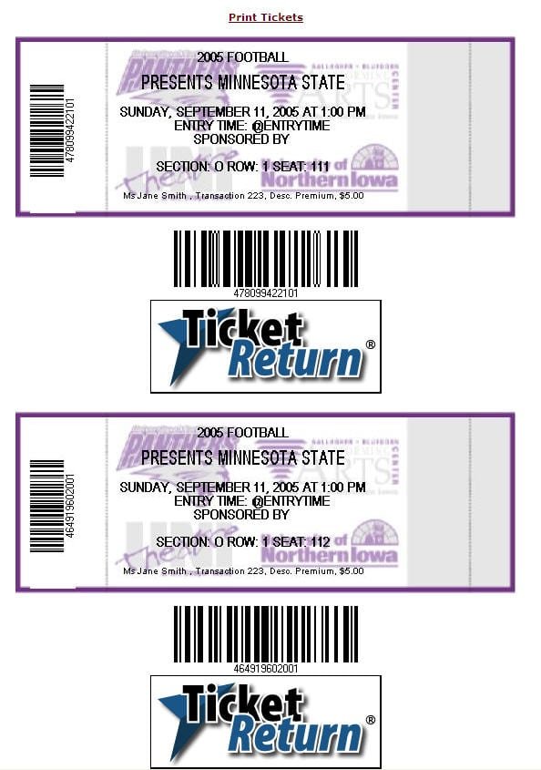 Printing Ticket Invitations