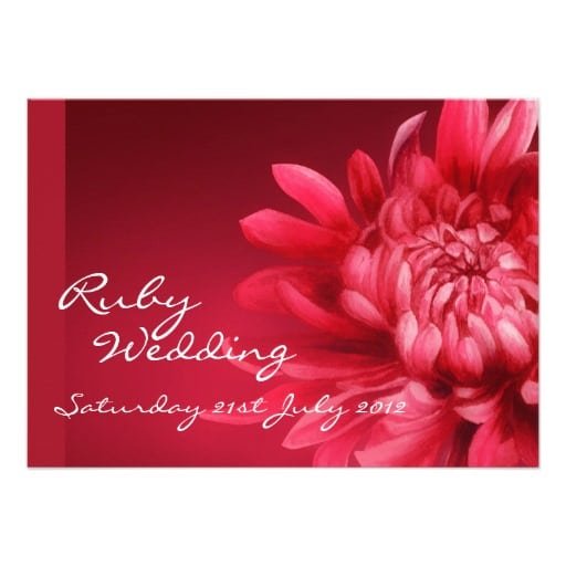 Ruby Wedding Invitations Templates Free