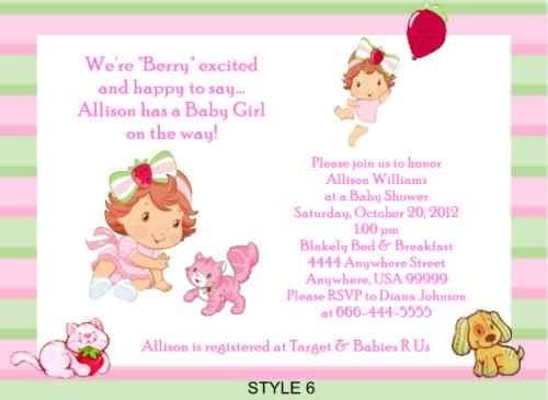 Strawberry Shortcake Invitations For Baby Shower