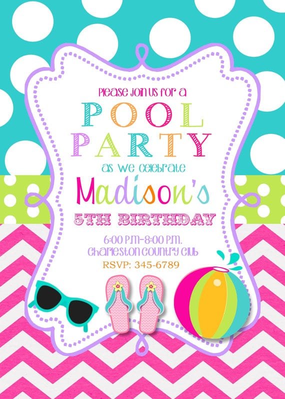 Free Printable Pool Party Invitations Online