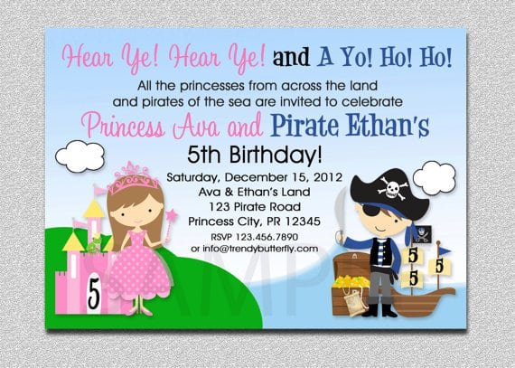 Princess And Pirate Party Invitation Free