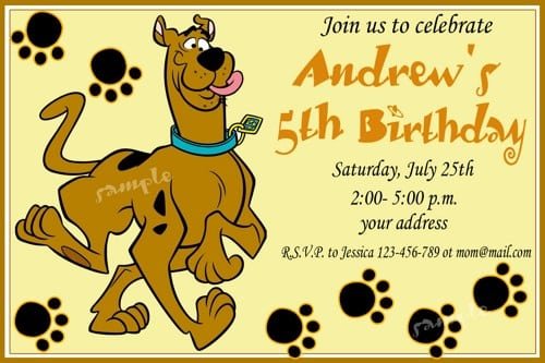 Scooby Doo Birthday Party Invitation Templates