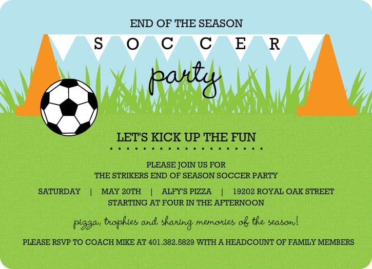 Soccer Party Invitation Template