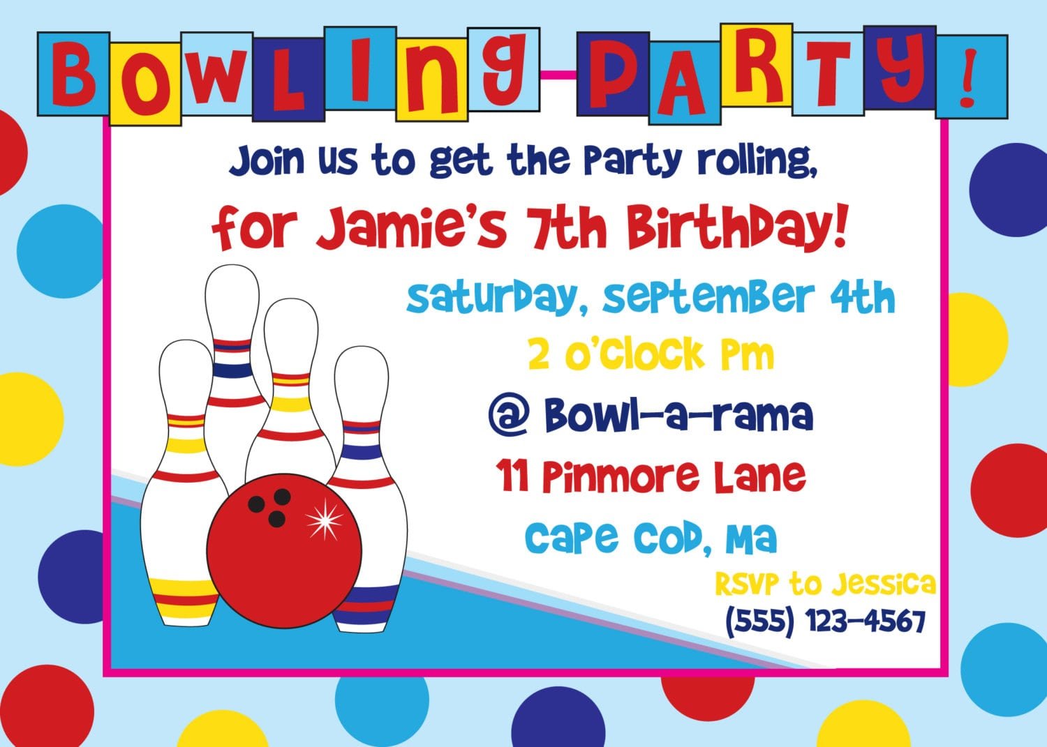 Free Bowling Party Invitations Printable