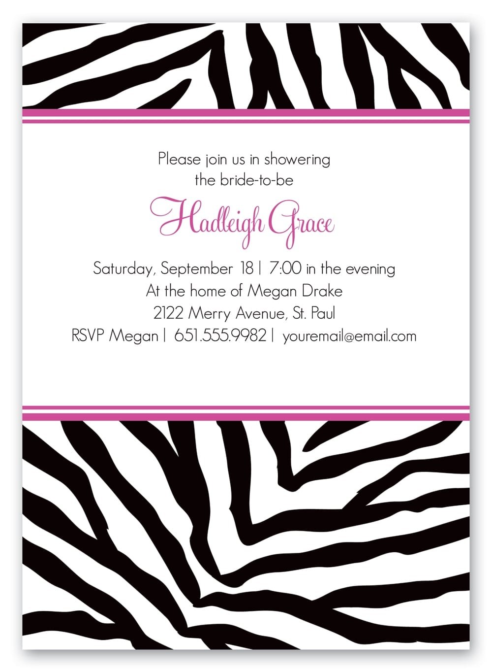 Free Printable Zebra Birthday Invitation Templates