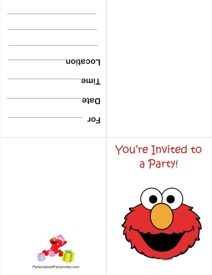 Printable Free Elmo Invitation