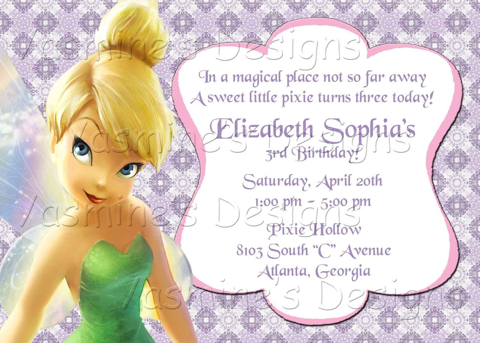 Sample Layout Tinkerbell Invitations 5