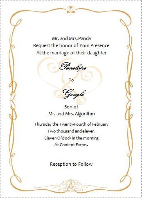 Wedding Anniversary Invitation Template Word