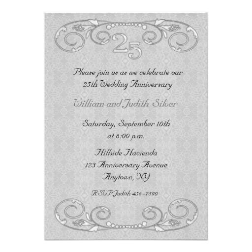 25th Anniversary Invitation Ideas