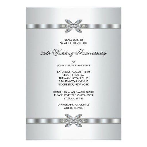 25th Anniversary Invitation Wording