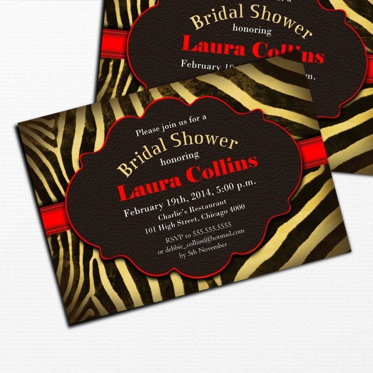 Animal Print Bridal Shower Invitations