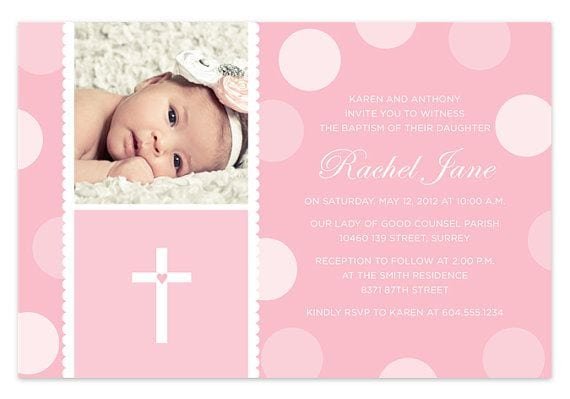 Christening Invitation For Baby Girl