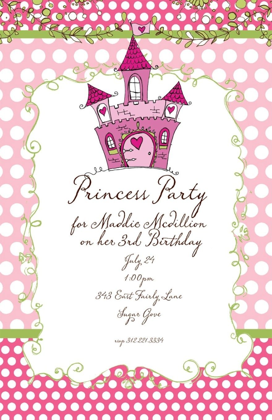 DISNEY PRINCESS Free Invitation