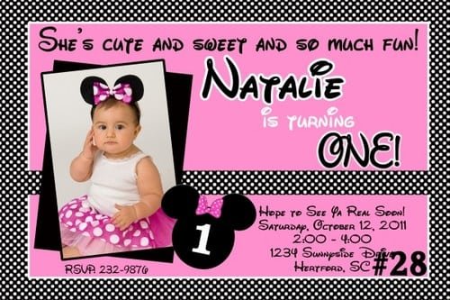 Editable Minnie Mouse Invitations