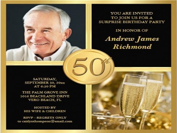 Free 50th Birthday Invitation Templates For Him