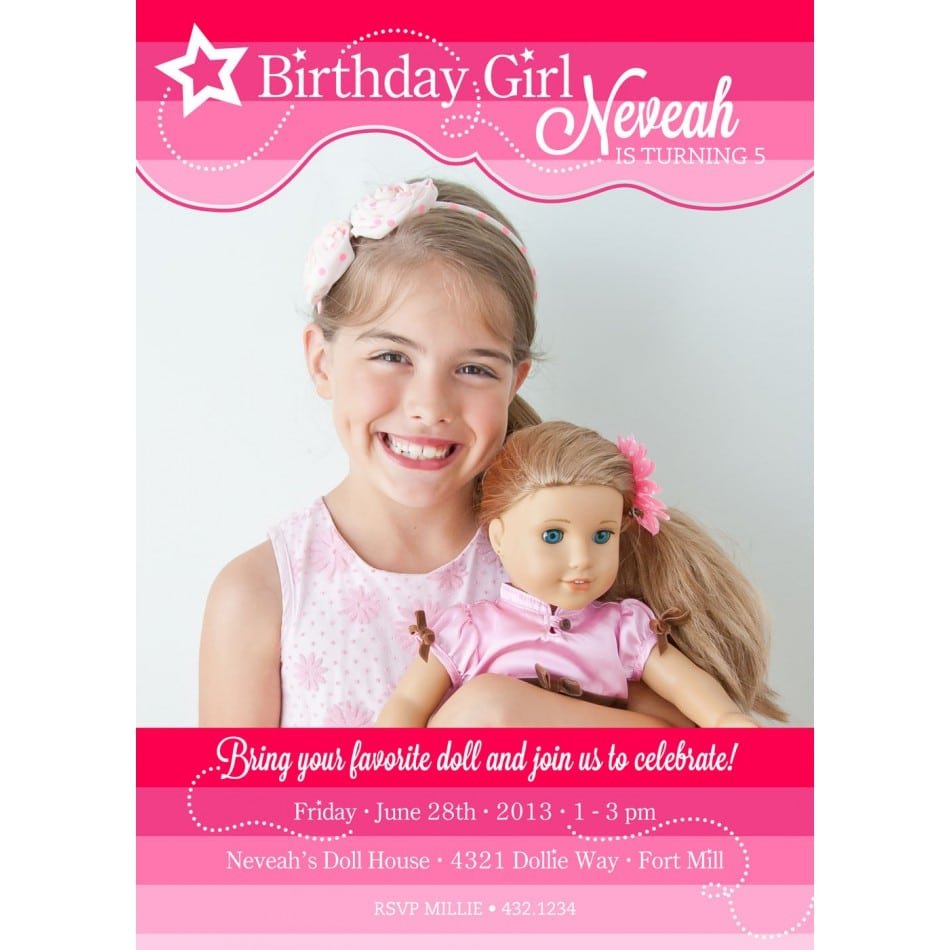 Free American Girl Party Invitations Printable