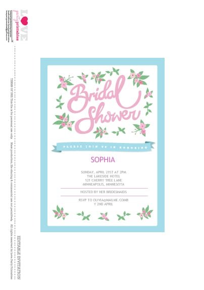 Free Bridal Shower Printables Invitations