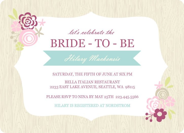 Free Bridal Shower Templates For Invitations