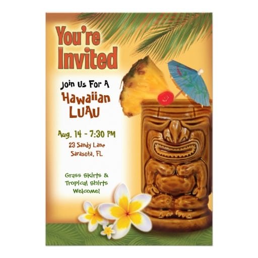 Free Customizable Luau Invitation Template