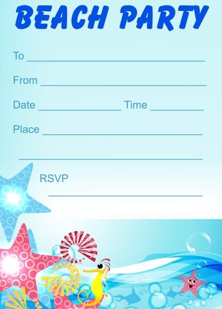 Free Printable Beach Invitations