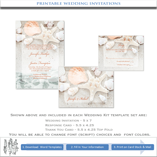 Free Printable Beach Wedding Invitation Templates