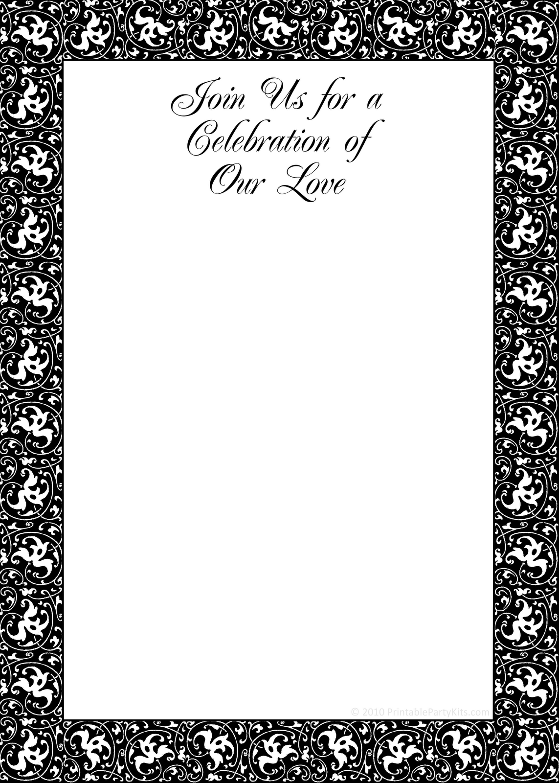 Free Printable Black And White Birthday Party Invitations