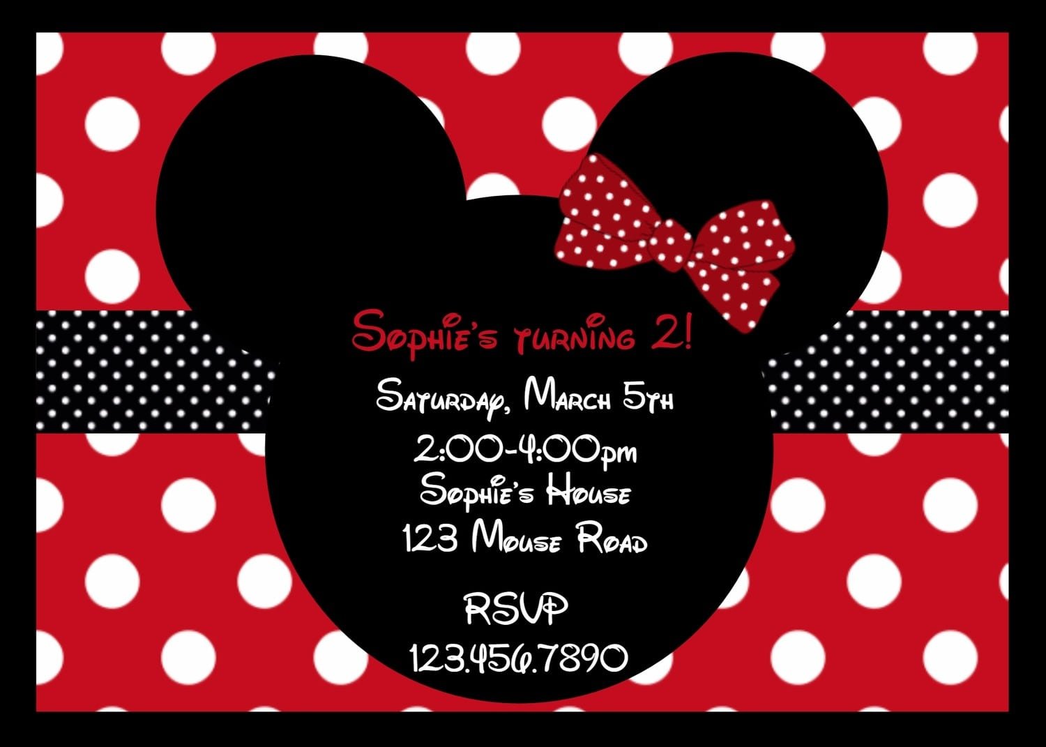 Red Minnie Mouse Printable Invitation