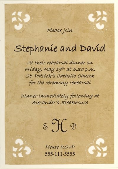 Free Rehearsal Dinner Invitation To Print