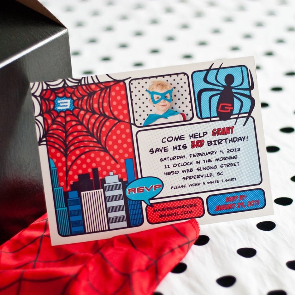 Free Spiderman Birthday Party Invitations Printable