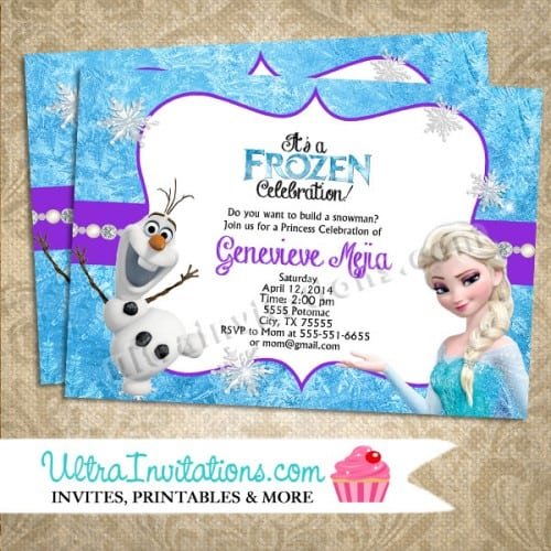 Frozen Printable Invitation Templates