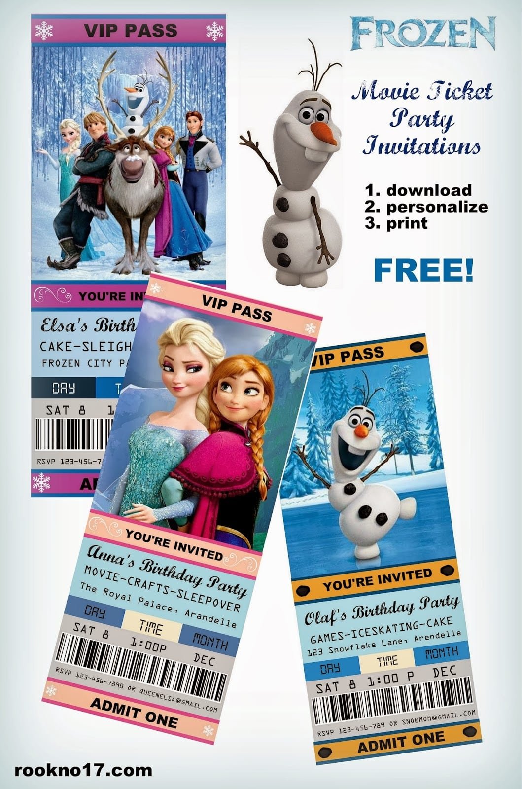 Frozen Printable Invitations Australia