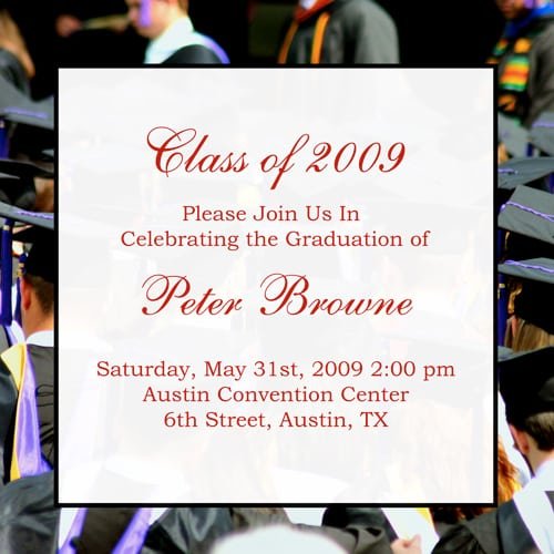 Graduation Invitation Example Text