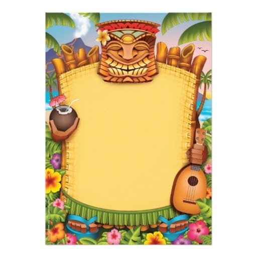 Hawaiin Luau Party Free Invitation Template