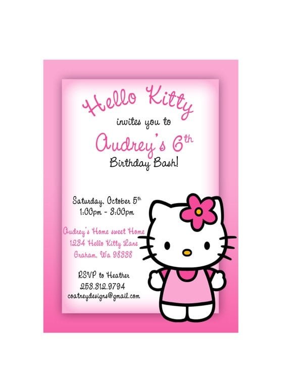 Hello Kitty Birthday Invitation Ideas