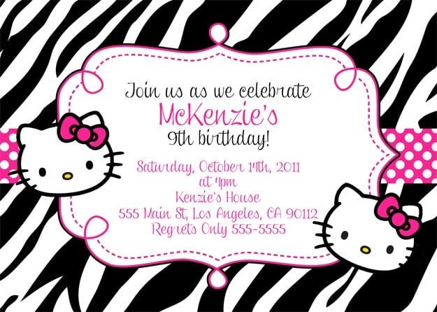 Hello Kitty Invitations For Birthday Parties