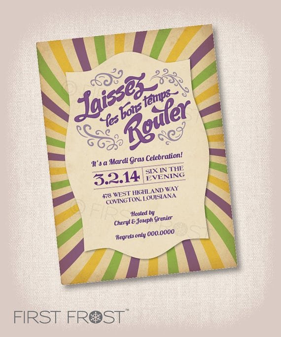 Mardi Gras Invitation Free Printable