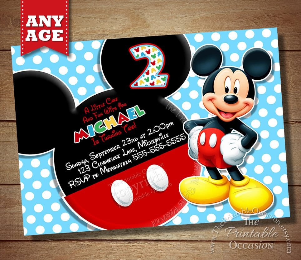 Free Mickey Mouse Printable Birthday Invitations 10