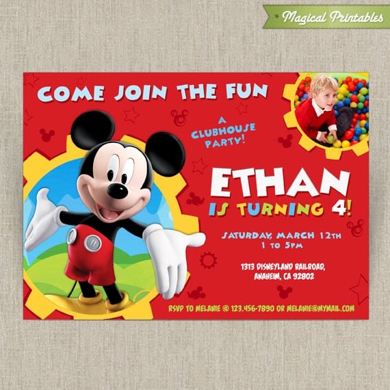 Mickey Mouse Clubhouse Printable Party Invitations